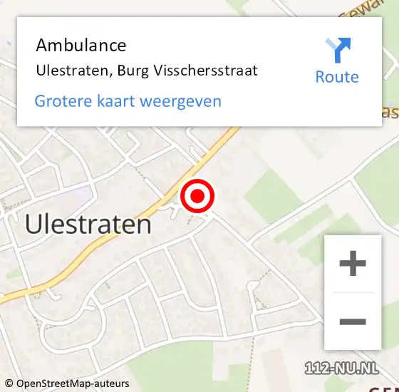 Locatie op kaart van de 112 melding: Ambulance Ulestraten, Burg Visschersstraat op 5 november 2015 09:12