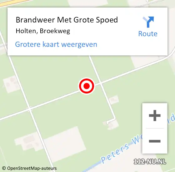 Locatie op kaart van de 112 melding: Brandweer Met Grote Spoed Naar Holten, Broekweg op 5 november 2015 09:51