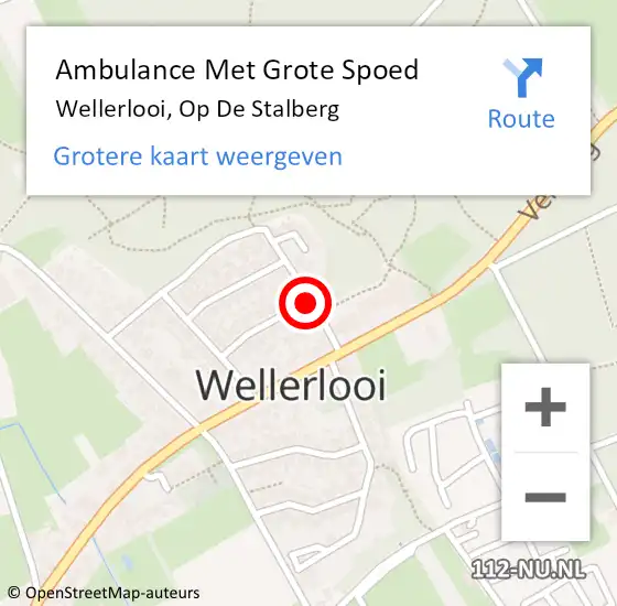 Locatie op kaart van de 112 melding: Ambulance Met Grote Spoed Naar Wellerlooi, Op De Stalberg op 5 november 2015 10:37