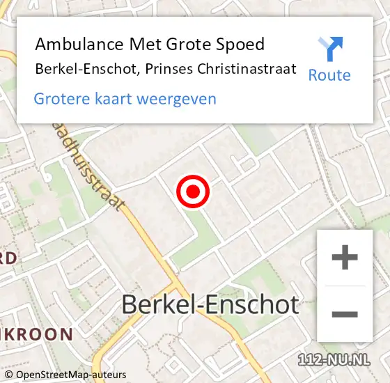 Locatie op kaart van de 112 melding: Ambulance Met Grote Spoed Naar Berkel-Enschot, Prinses Christinastraat op 5 november 2015 11:06