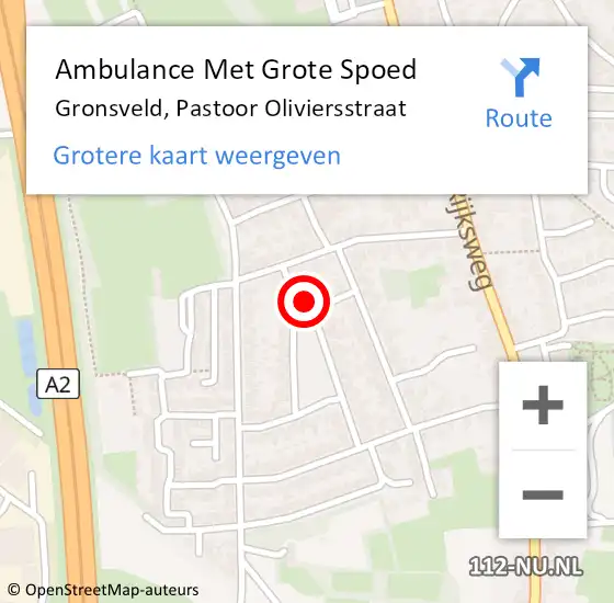 Locatie op kaart van de 112 melding: Ambulance Met Grote Spoed Naar Gronsveld, Pastoor Oliviersstraat op 25 november 2013 23:53