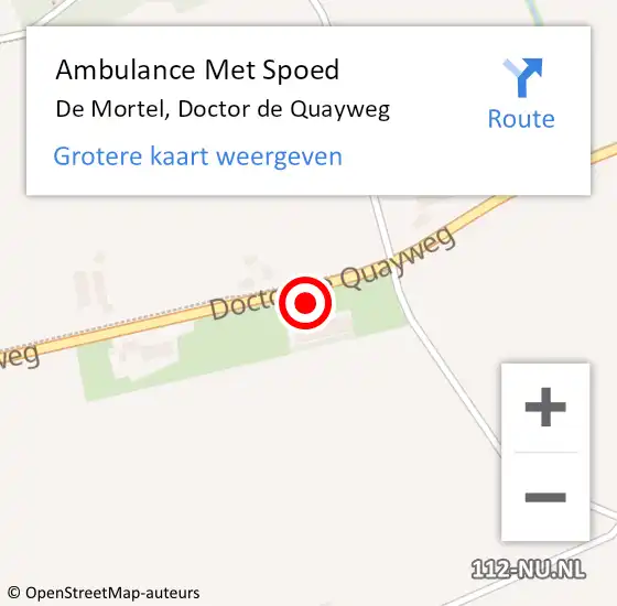 Locatie op kaart van de 112 melding: Ambulance Met Spoed Naar De Mortel, Doctor de Quayweg op 5 november 2015 12:28