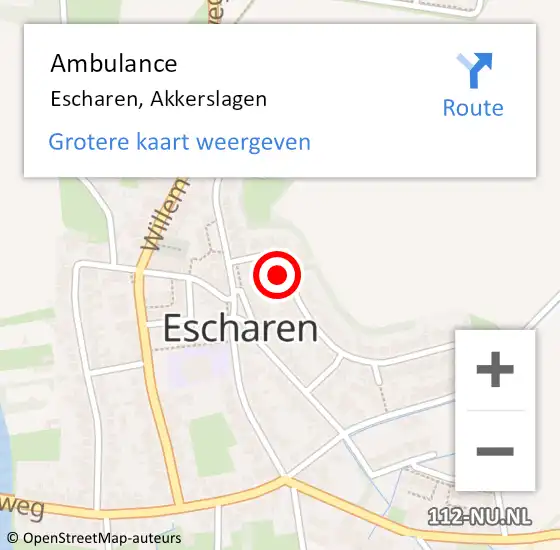 Locatie op kaart van de 112 melding: Ambulance Escharen, Akkerslagen op 5 november 2015 13:09