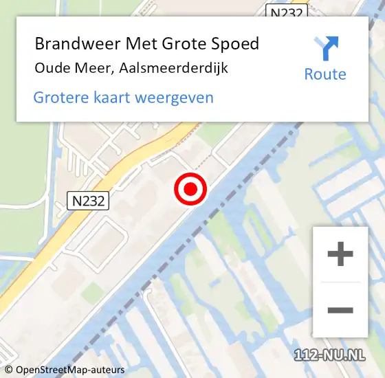 Locatie op kaart van de 112 melding: Brandweer Met Grote Spoed Naar Oude Meer, Aalsmeerderdijk op 5 november 2015 13:18