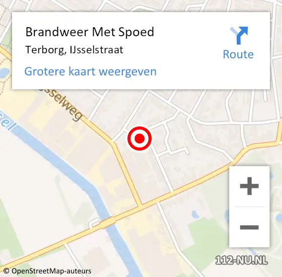 Locatie op kaart van de 112 melding: Brandweer Met Spoed Naar Terborg, IJsselstraat op 5 november 2015 13:54