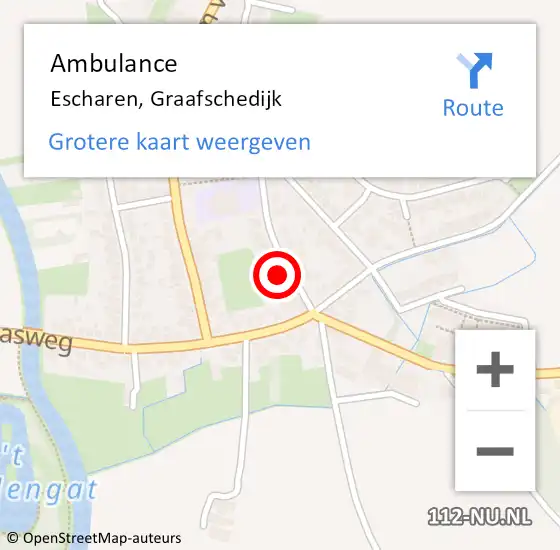 Locatie op kaart van de 112 melding: Ambulance Escharen, Graafschedijk op 5 november 2015 14:56