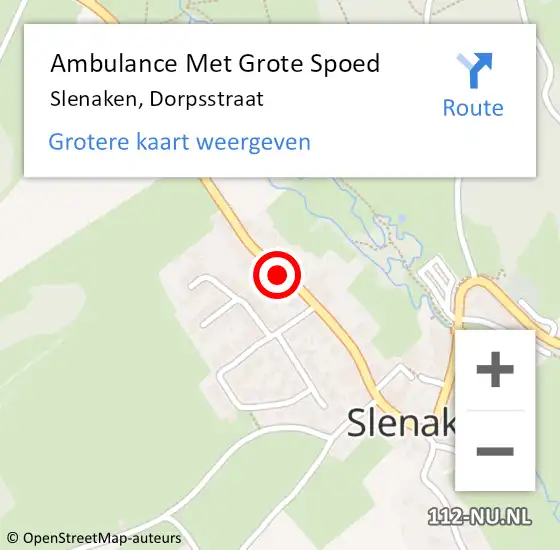 Locatie op kaart van de 112 melding: Ambulance Met Grote Spoed Naar Slenaken, Dorpsstraat op 26 november 2013 01:43