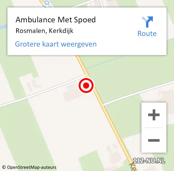 Locatie op kaart van de 112 melding: Ambulance Met Spoed Naar Rosmalen, Kerkdijk op 5 november 2015 16:43