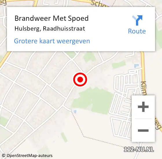 Locatie op kaart van de 112 melding: Brandweer Met Spoed Naar Hulsberg, Raadhuisstraat op 5 november 2015 20:16