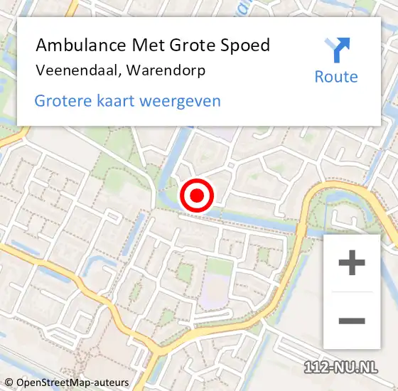 Locatie op kaart van de 112 melding: Ambulance Met Grote Spoed Naar Veenendaal, Warendorp op 5 november 2015 20:55