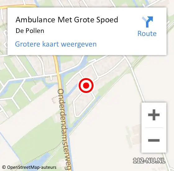 Locatie op kaart van de 112 melding: Ambulance Met Grote Spoed Naar De Pollen op 5 november 2015 23:55