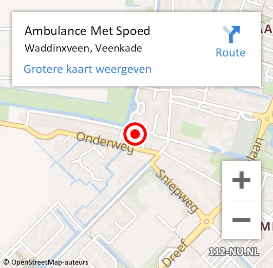 Locatie op kaart van de 112 melding: Ambulance Met Spoed Naar Waddinxveen, Veenkade op 26 november 2013 04:19