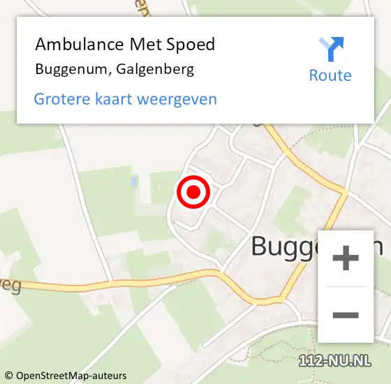 Locatie op kaart van de 112 melding: Ambulance Met Spoed Naar Buggenum, Galgenberg op 6 november 2015 02:29