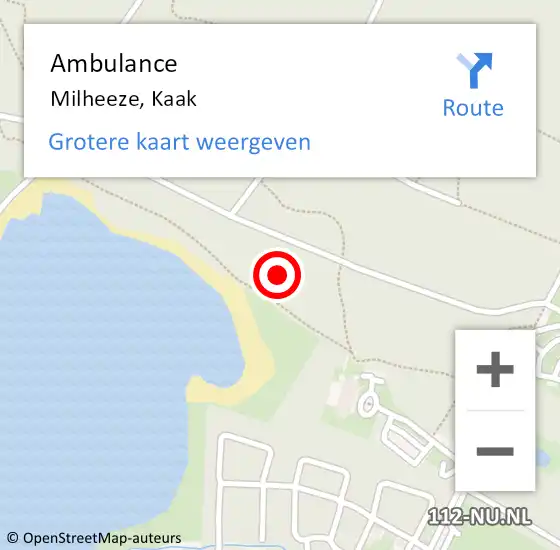 Locatie op kaart van de 112 melding: Ambulance Milheeze, Kaak op 6 november 2015 13:04