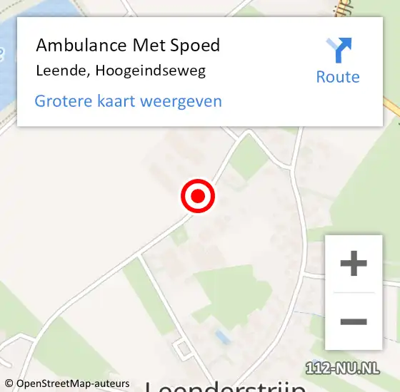 Locatie op kaart van de 112 melding: Ambulance Met Spoed Naar Leende, Hoogeindseweg op 6 november 2015 13:34