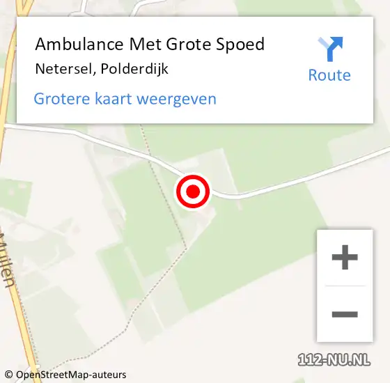 Locatie op kaart van de 112 melding: Ambulance Met Grote Spoed Naar Netersel, Polderdijk op 6 november 2015 15:19