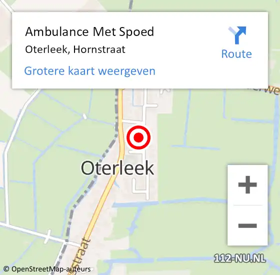 Locatie op kaart van de 112 melding: Ambulance Met Spoed Naar Oterleek, Hornstraat op 6 november 2015 15:59