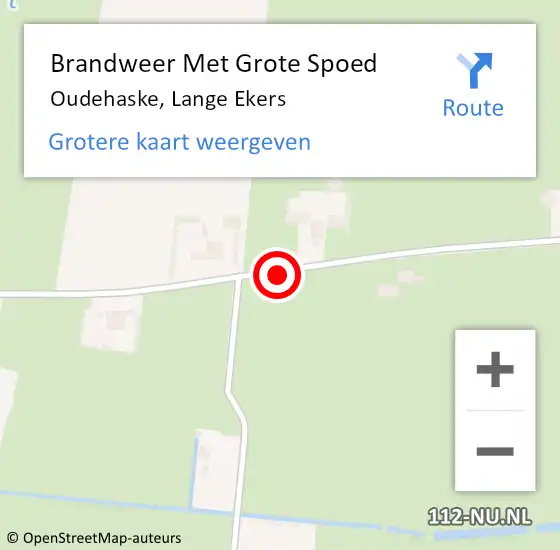 Locatie op kaart van de 112 melding: Brandweer Met Grote Spoed Naar Oudehaske, Lange Ekers op 6 november 2015 16:42