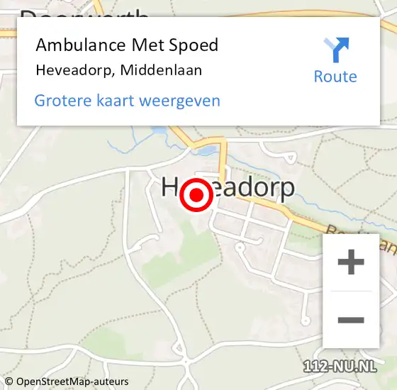 Locatie op kaart van de 112 melding: Ambulance Met Spoed Naar Heveadorp, Middenlaan op 6 november 2015 17:51