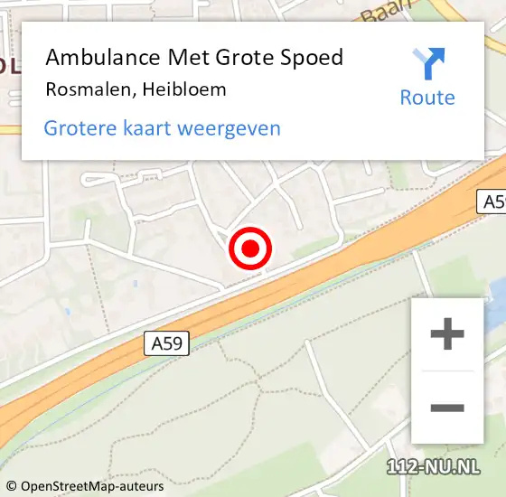 Locatie op kaart van de 112 melding: Ambulance Met Grote Spoed Naar Rosmalen, Heibloem op 6 november 2015 19:03