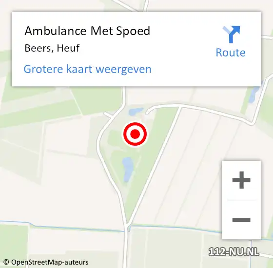 Locatie op kaart van de 112 melding: Ambulance Met Spoed Naar Beers, Heuf op 6 november 2015 20:17