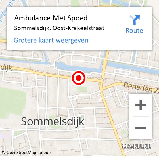 Locatie op kaart van de 112 melding: Ambulance Met Spoed Naar Sommelsdijk, Oost-Krakeelstraat op 6 november 2015 22:01