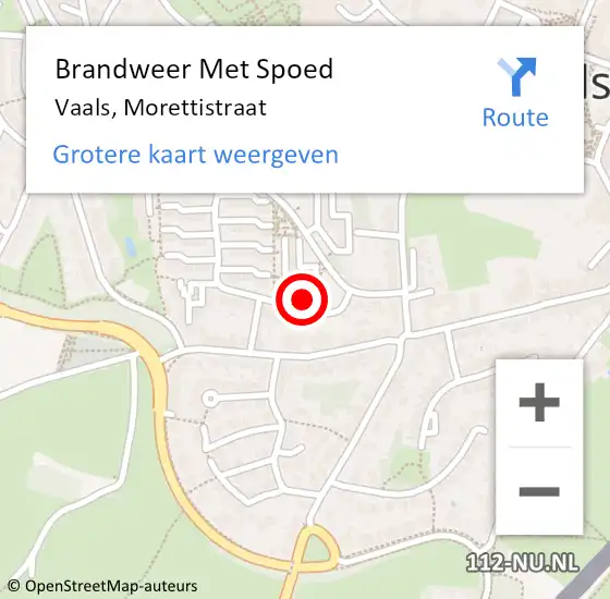 Locatie op kaart van de 112 melding: Brandweer Met Spoed Naar Vaals, Morettistraat op 6 november 2015 23:53