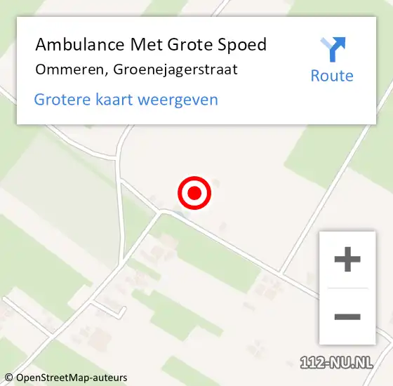 Locatie op kaart van de 112 melding: Ambulance Met Grote Spoed Naar Ommeren, Groenejagerstraat op 7 november 2015 05:16