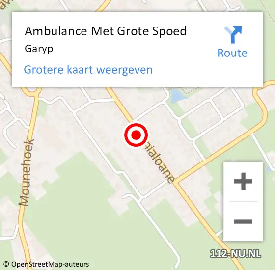 Locatie op kaart van de 112 melding: Ambulance Met Grote Spoed Naar Garijp op 7 november 2015 05:55