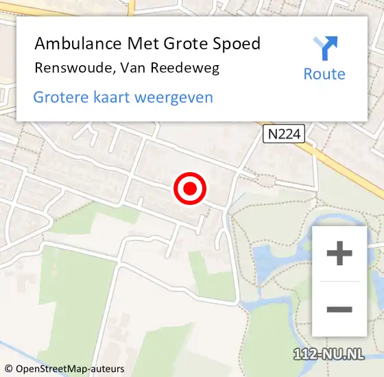 Locatie op kaart van de 112 melding: Ambulance Met Grote Spoed Naar Renswoude, Van Reedeweg op 7 november 2015 08:31