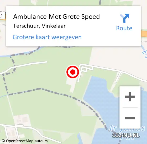 Locatie op kaart van de 112 melding: Ambulance Met Grote Spoed Naar Terschuur, Vinkelaar op 7 november 2015 10:35