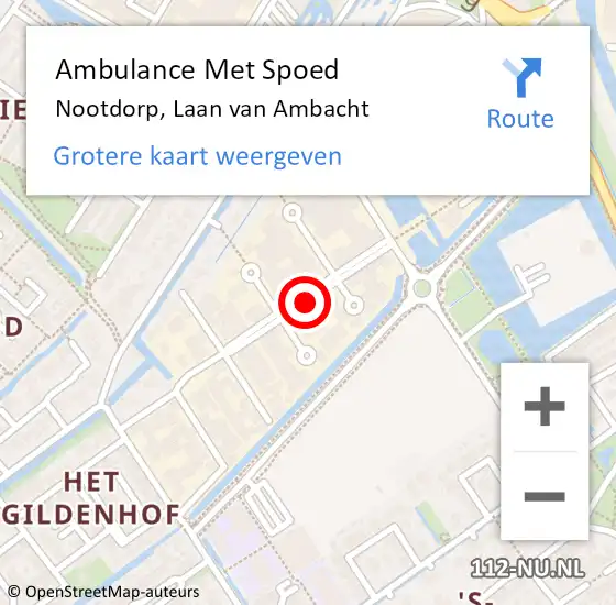 Locatie op kaart van de 112 melding: Ambulance Met Spoed Naar Nootdorp, Laan van Ambacht op 7 november 2015 11:24