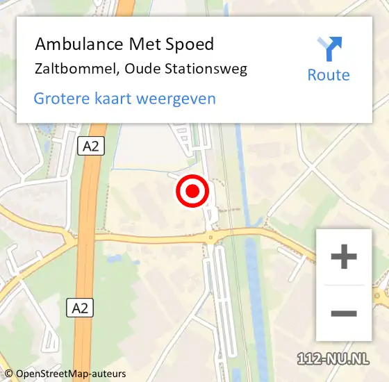 Locatie op kaart van de 112 melding: Ambulance Met Spoed Naar Zaltbommel, Oude Stationsweg op 7 november 2015 14:50