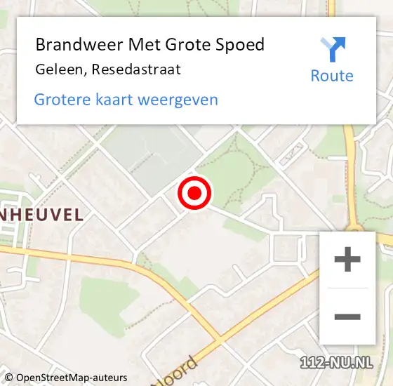 Locatie op kaart van de 112 melding: Brandweer Met Grote Spoed Naar Geleen, Resedastraat op 7 november 2015 15:03