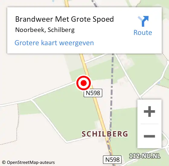 Locatie op kaart van de 112 melding: Brandweer Met Grote Spoed Naar Noorbeek, Schilberg op 7 november 2015 16:11