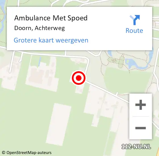 Locatie op kaart van de 112 melding: Ambulance Met Spoed Naar Doorn, Achterweg op 7 november 2015 17:40