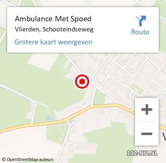 Locatie op kaart van de 112 melding: Ambulance Met Spoed Naar Vlierden, Schooteindseweg op 7 november 2015 18:09