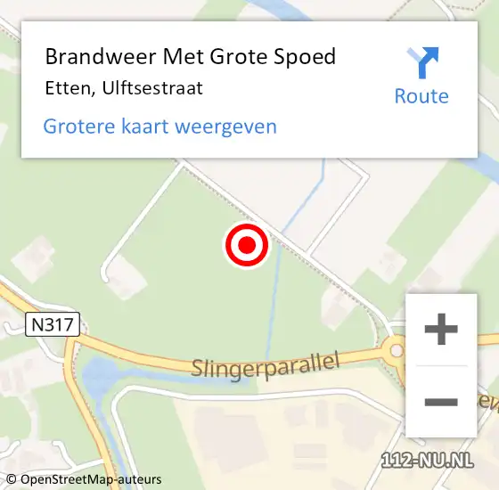 Locatie op kaart van de 112 melding: Brandweer Met Grote Spoed Naar Etten, Ulftsestraat op 26 november 2013 10:25