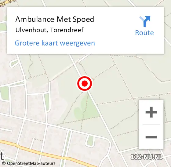 Locatie op kaart van de 112 melding: Ambulance Met Spoed Naar Ulvenhout, Torendreef op 7 november 2015 18:24