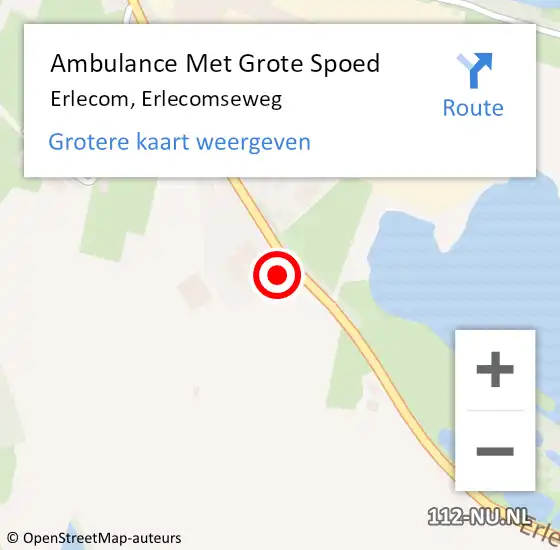 Locatie op kaart van de 112 melding: Ambulance Met Grote Spoed Naar Erlecom, Erlecomseweg op 13 september 2013 23:04