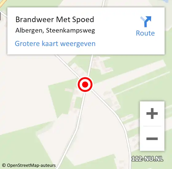 Locatie op kaart van de 112 melding: Brandweer Met Spoed Naar Albergen, Steenkampsweg op 7 november 2015 21:07