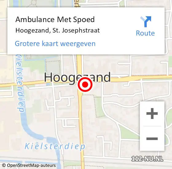 Locatie op kaart van de 112 melding: Ambulance Met Spoed Naar Hoogezand, St. Josephstraat op 7 november 2015 21:09