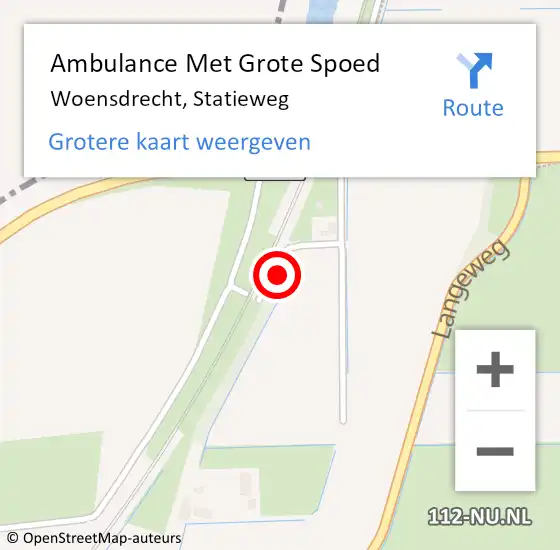 Locatie op kaart van de 112 melding: Ambulance Met Grote Spoed Naar Woensdrecht, Statieweg op 7 november 2015 21:20