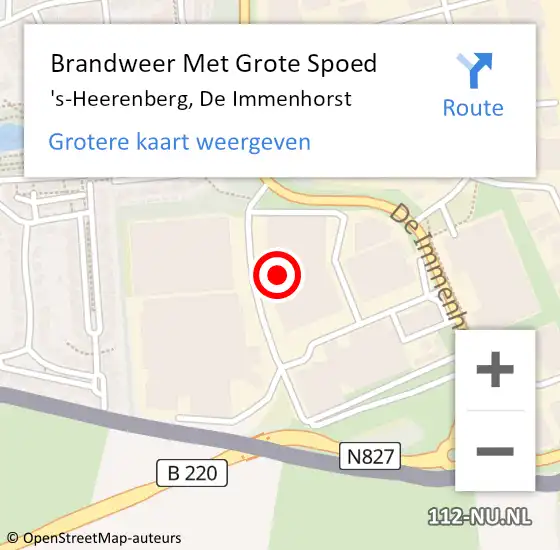 Locatie op kaart van de 112 melding: Brandweer Met Grote Spoed Naar 's-Heerenberg, De Immenhorst op 7 november 2015 22:24