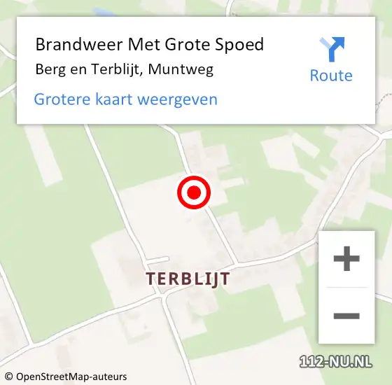 Locatie op kaart van de 112 melding: Brandweer Met Grote Spoed Naar Berg en Terblijt, Muntweg op 7 november 2015 22:33