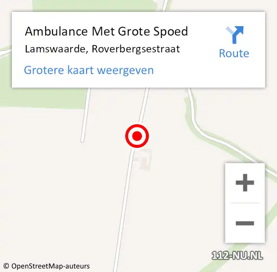 Locatie op kaart van de 112 melding: Ambulance Met Grote Spoed Naar Lamswaarde, Roverbergsestraat op 8 november 2015 02:17
