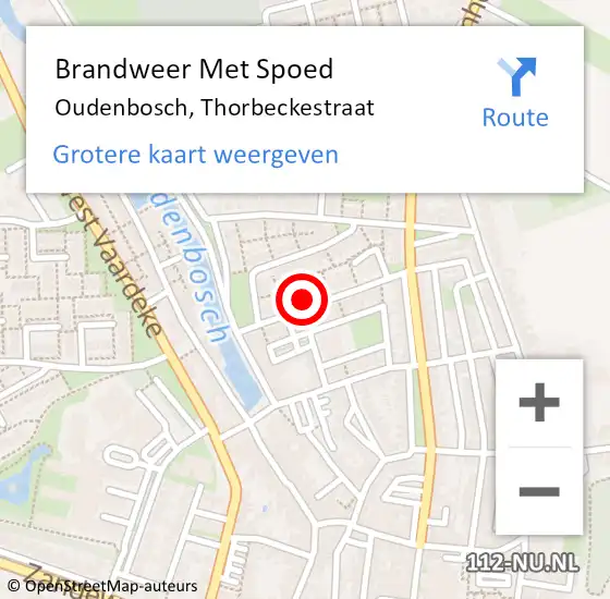 Locatie op kaart van de 112 melding: Brandweer Met Spoed Naar Oudenbosch, Thorbeckestraat op 8 november 2015 09:19