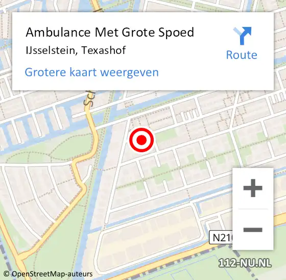 Locatie op kaart van de 112 melding: Ambulance Met Grote Spoed Naar IJsselstein, Texashof op 8 november 2015 09:50