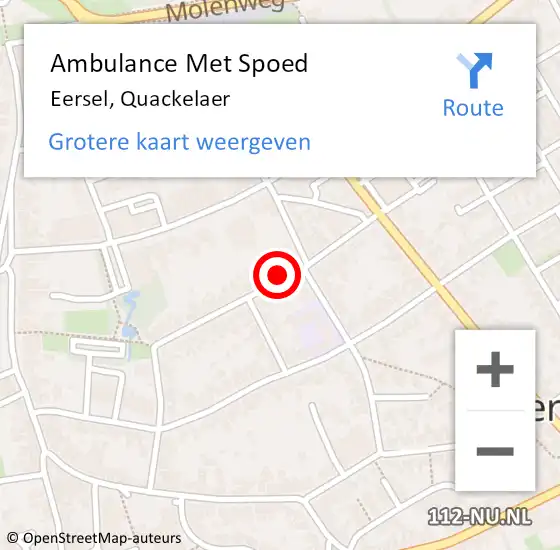 Locatie op kaart van de 112 melding: Ambulance Met Spoed Naar Eersel, Quackelaer op 8 november 2015 10:39