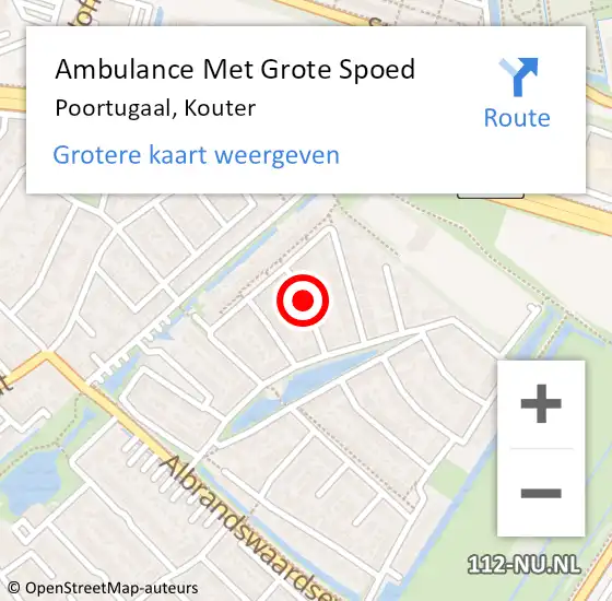 Locatie op kaart van de 112 melding: Ambulance Met Grote Spoed Naar Poortugaal, Kouter op 8 november 2015 11:14